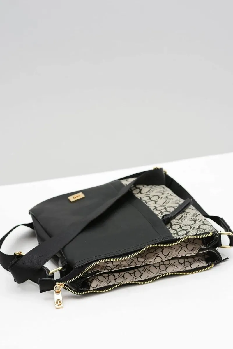 Outlet Damska Średnia Czarna Torebka Listonoszka Torebki Nobo|Listonoszki