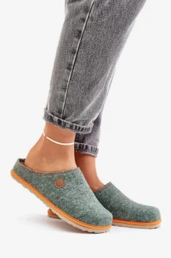 Online Obuwie Domowe Damskie Kapcie CS000039 Zielone Damskie Kapcie Klasyczne|Klapki Damskie Klasyczne