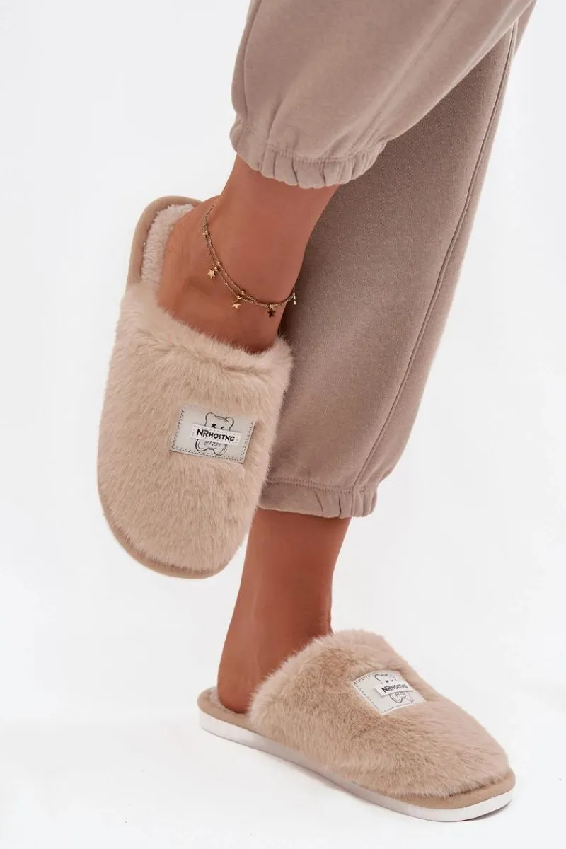Best Obuwie Domowe Kapcie Damskie Futrzane Beżowe Maelis Damskie Kapcie Klasyczne