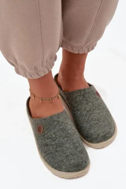 Hot INBLU Obuwie Domowe Kapcie Damskie CS000047 Zielone Zielony