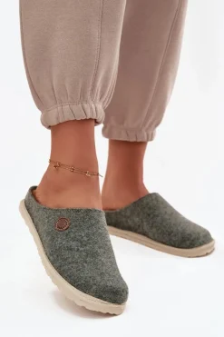 Hot INBLU Obuwie Domowe Kapcie Damskie CS000047 Zielone Zielony