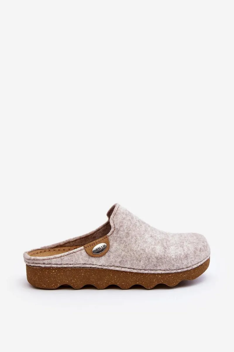 Kapcie Klasyczne|Klapki Damskie Klasyczne>INBLU Obuwie Domowe Kapcie Damskie Profilaktyczne DK000011 Beżowe