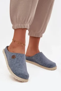 Obuwie Domowe Kapcie Damskie CS000047 Błękitne Damskie Kapcie Klasyczne|Klapki Damskie Klasyczne