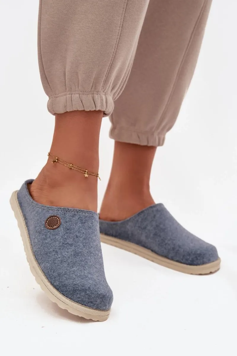 Obuwie Domowe Kapcie Damskie CS000047 Błękitne Damskie Kapcie Klasyczne|Klapki Damskie Klasyczne