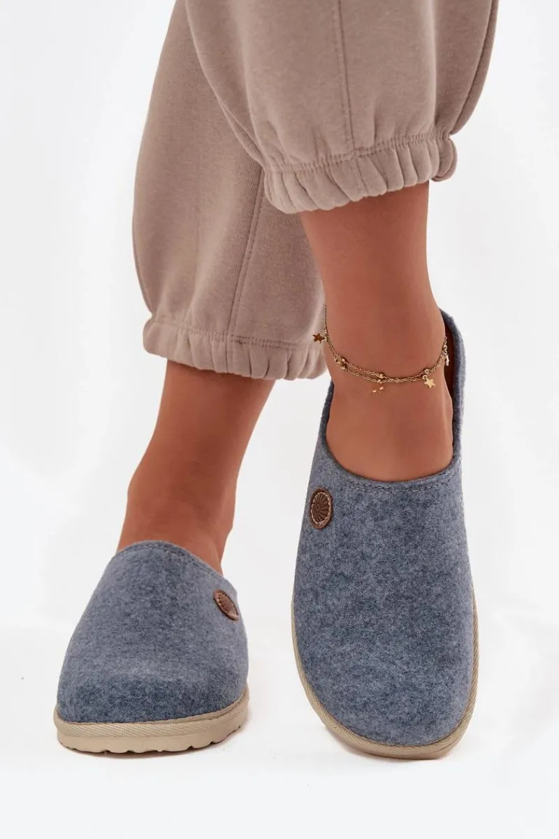 Obuwie Domowe Kapcie Damskie CS000047 Błękitne Damskie Kapcie Klasyczne|Klapki Damskie Klasyczne