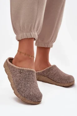 Kapcie Klasyczne|Klapki Damskie Klasyczne>INBLU Obuwie Domowe Kapcie Damskie ED000031 Beżowe