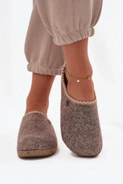 Kapcie Klasyczne|Klapki Damskie Klasyczne></noscript>INBLU Obuwie Domowe Kapcie Damskie ED000031 Beżowe