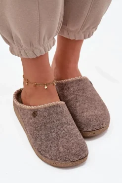 Kapcie Klasyczne|Klapki Damskie Klasyczne></noscript>INBLU Obuwie Domowe Kapcie Damskie ED000031 Beżowe