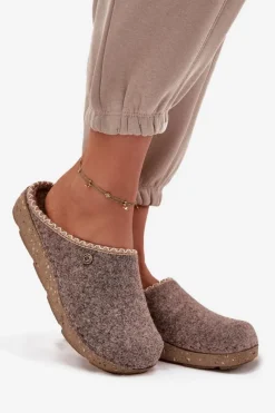 Kapcie Klasyczne|Klapki Damskie Klasyczne></noscript>INBLU Obuwie Domowe Kapcie Damskie ED000031 Beżowe