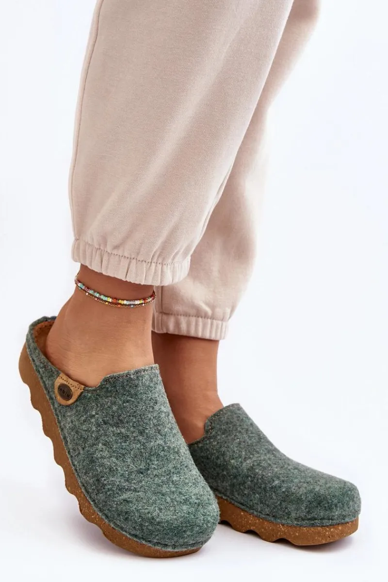 Kapcie Klasyczne|Klapki Damskie Klasyczne>INBLU Obuwie Domowe Kapcie Damskie Profilaktyczne DK000011 Zielone