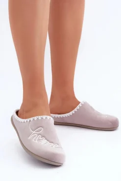 Kapcie Klasyczne|Klapki Damskie Klasyczne>INBLU Obuwie Domowe Kapcie Damskie GF000026 Beżowe