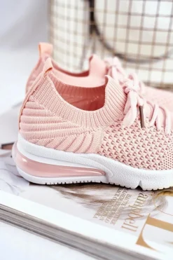 Sale Obuwie Sportowe Dziecięce Sznurowane Różowe Lena Dzieci Dziewczęce