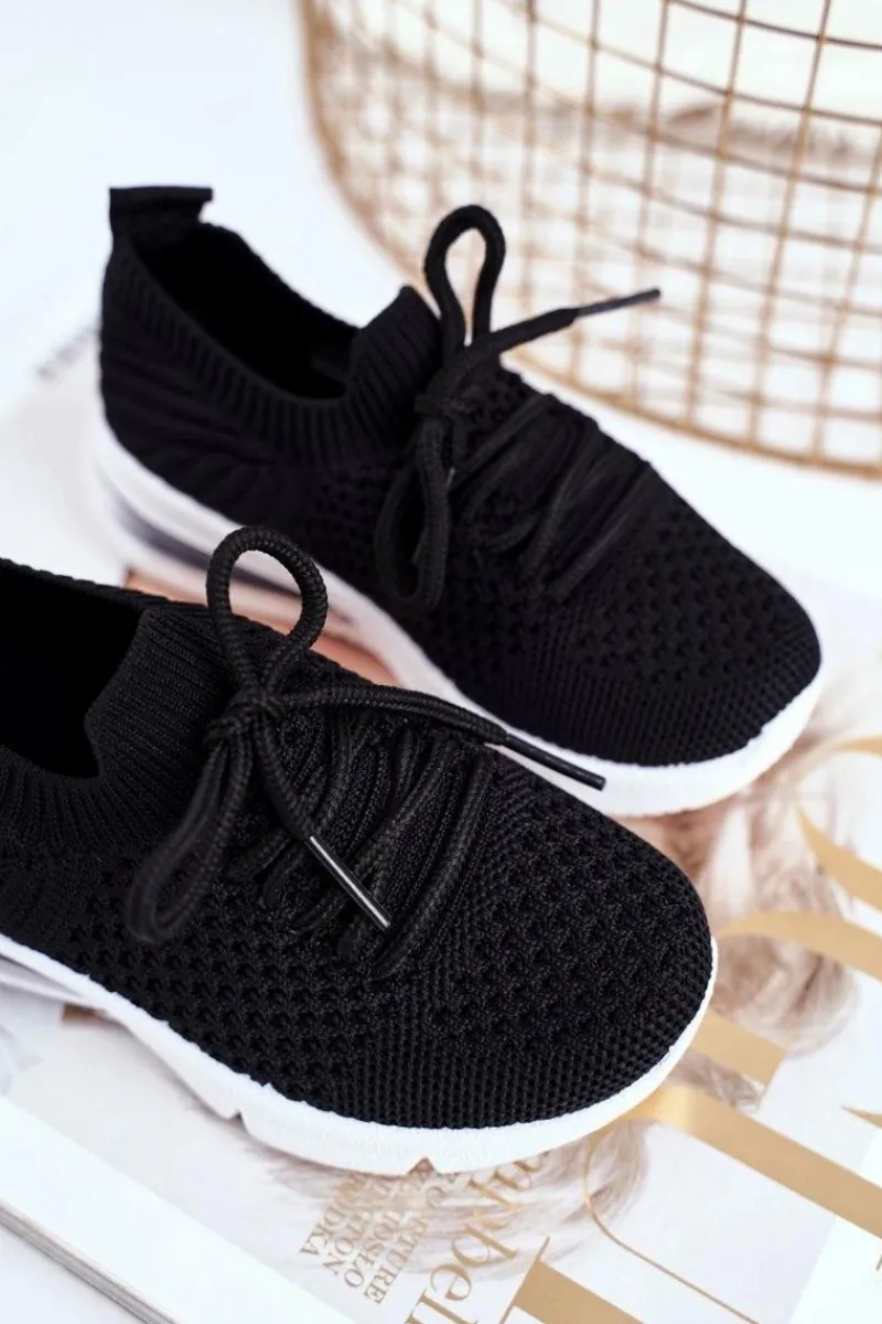 Best Boto Obuwie Sportowe Dziecięce Sznurowane Czarne Lena