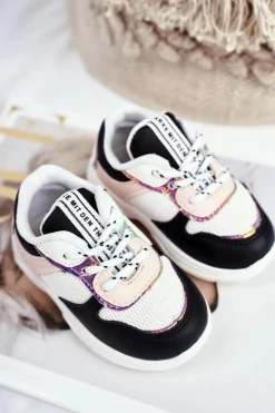 New Obuwie Sportowe Dziecięce Biało-Czarne Matylda Dzieci Dziewczęce