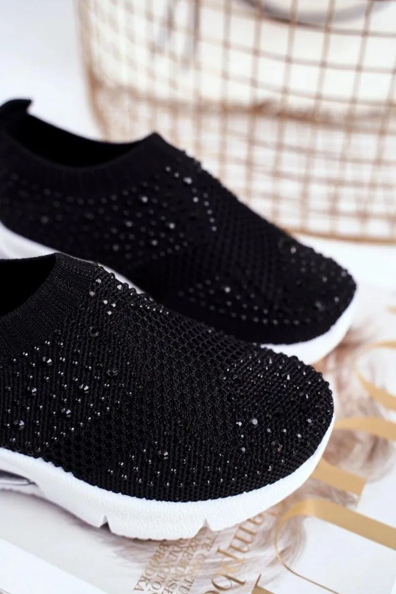 Dziewczęce>Boto Obuwie Sportowe Dziecięce Z Cyrkoniami Czarne Linda