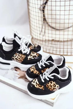 Best Boto Obuwie Sportowe Dziecięce W Panterkę Czarne Penny