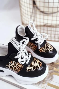 Best Boto Obuwie Sportowe Dziecięce W Panterkę Czarne Penny