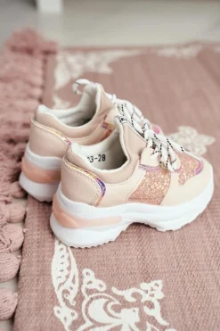 New Boto Obuwie Sportowe Dziecięce z Brokatem Różowe Matylda