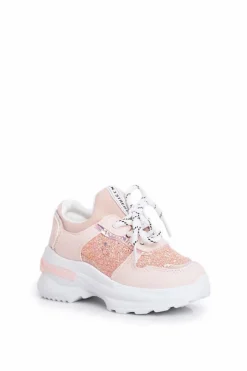 New Boto Obuwie Sportowe Dziecięce z Brokatem Różowe Matylda