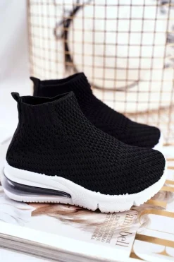 New Obuwie Sportowe Dziecięce Wysokie Czarne Tobi Dzieci Dziewczęce