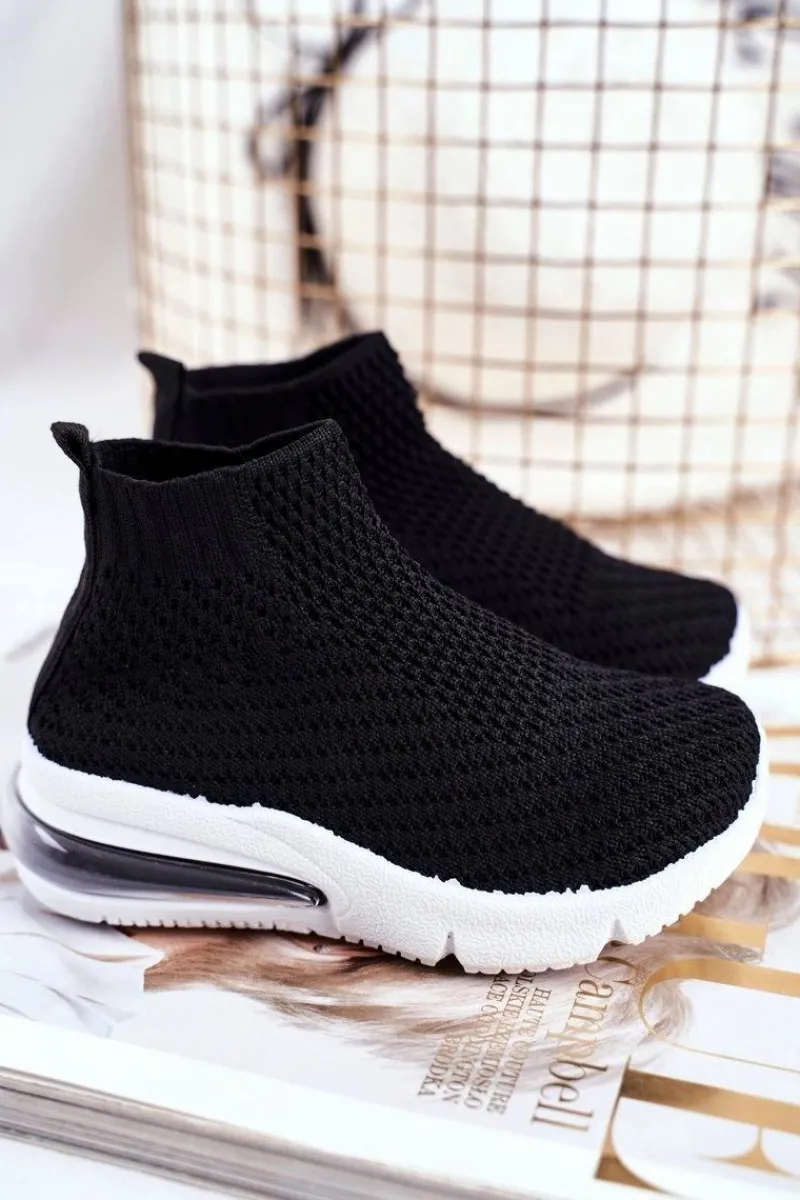 New Obuwie Sportowe Dziecięce Wysokie Czarne Tobi Dzieci Dziewczęce