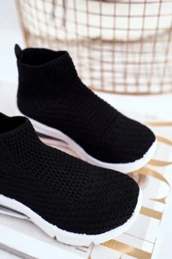 New Obuwie Sportowe Dziecięce Wysokie Czarne Tobi Dzieci Dziewczęce