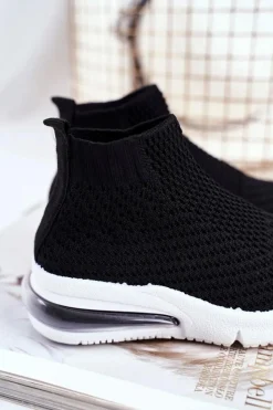 New Obuwie Sportowe Dziecięce Wysokie Czarne Tobi Dzieci Dziewczęce