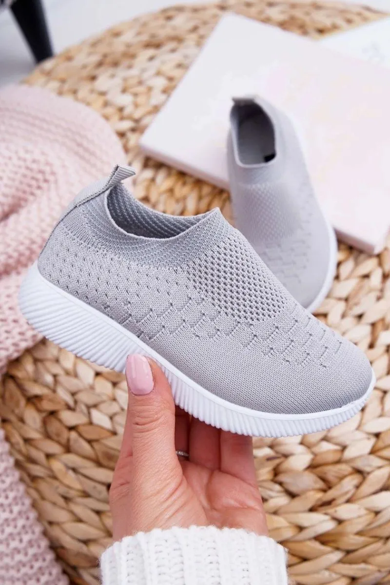 Outlet Obuwie Sportowe Dziecięce Młodzieżowe Szare Lambi Dzieci Chłopięce|Dziewczęce