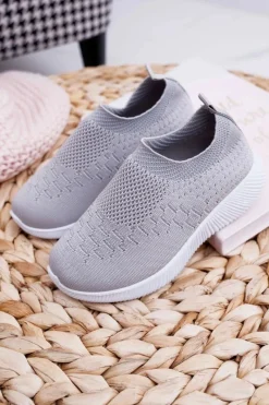 Outlet Obuwie Sportowe Dziecięce Młodzieżowe Szare Lambi Dzieci Chłopięce|Dziewczęce