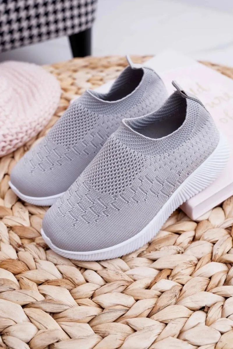 Outlet Obuwie Sportowe Dziecięce Młodzieżowe Szare Lambi Dzieci Chłopięce|Dziewczęce