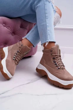 Boto Obuwie Trekkingowe Damskie Trapery Beżowe Greem