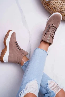 Boto Obuwie Trekkingowe Damskie Trapery Beżowe Greem