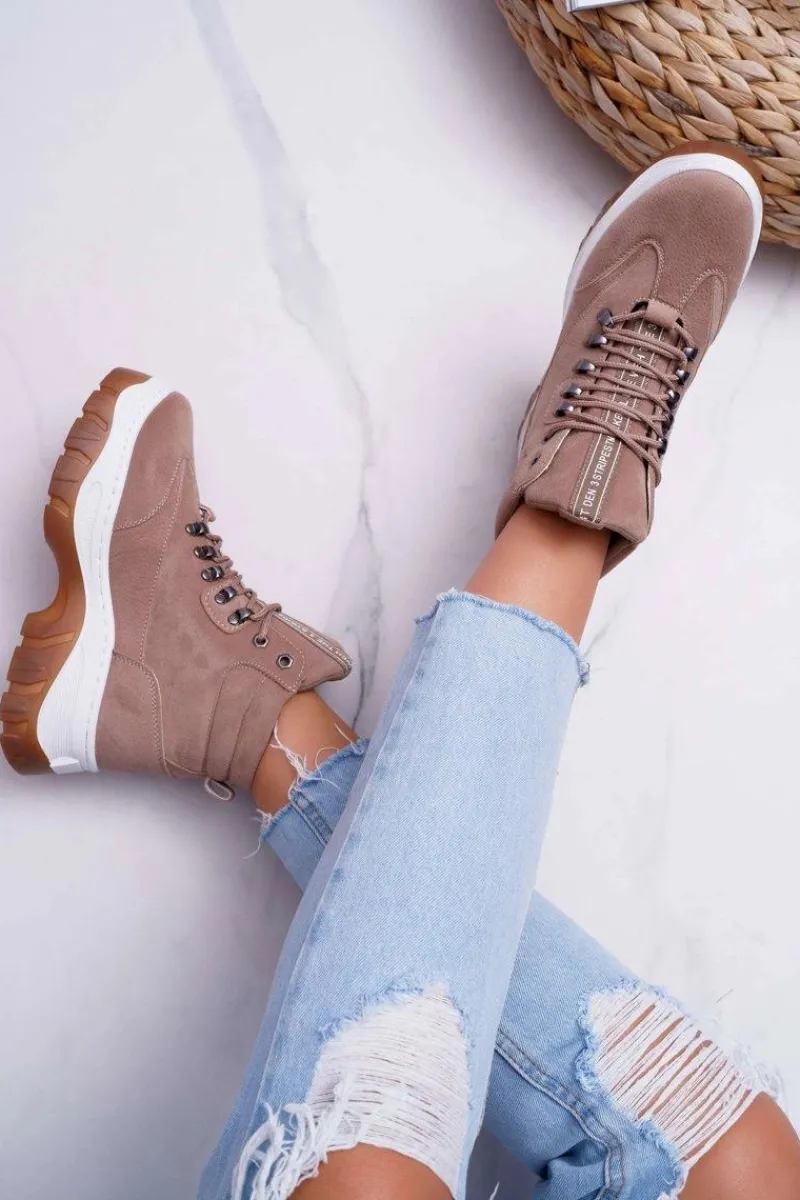 Boto Obuwie Trekkingowe Damskie Trapery Beżowe Greem