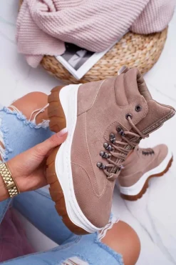 Boto Obuwie Trekkingowe Damskie Trapery Beżowe Greem