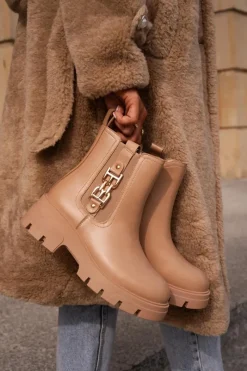 Botki Zimowe Damskie|Brązowe I Beżowe Botki><noscript><img width=