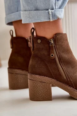 Botki Ocieplane|Brązowe I Beżowe Botki><noscript><img width=