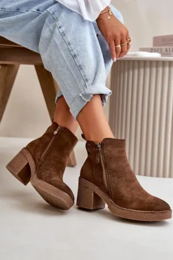 Botki Ocieplane|Brązowe I Beżowe Botki><noscript><img width=