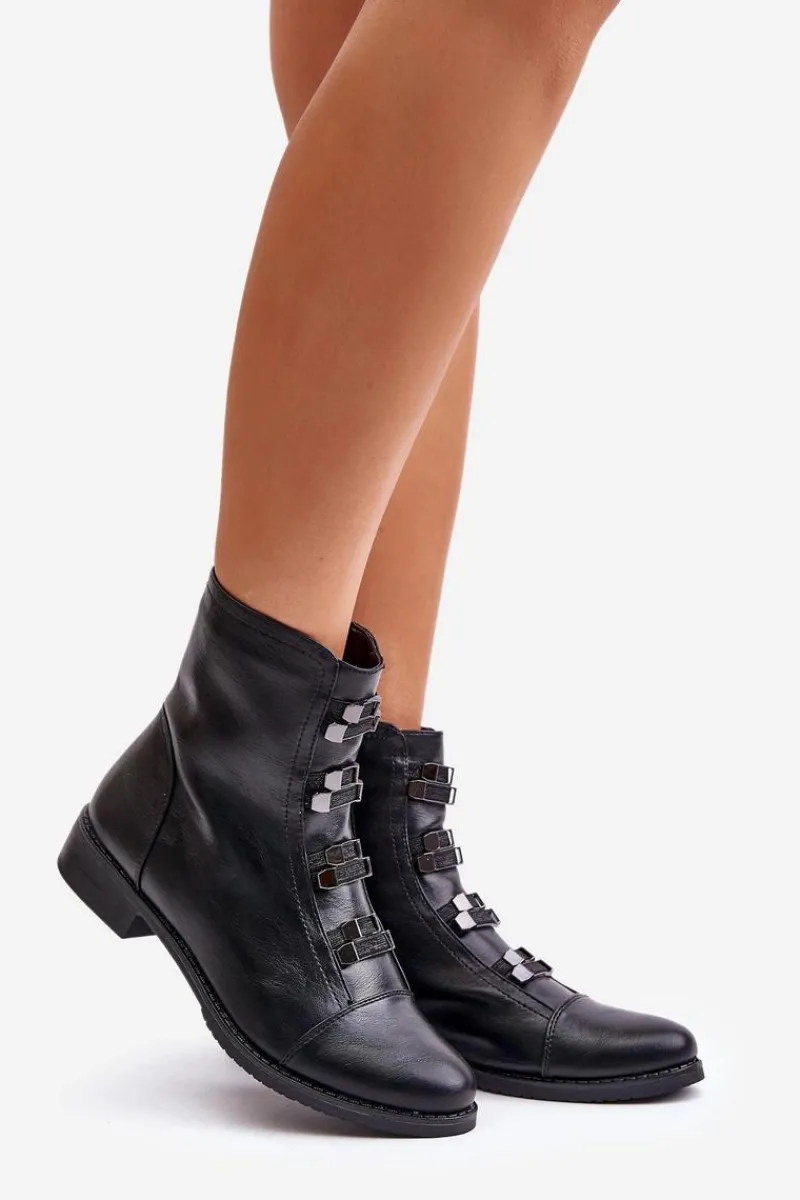 Botki Ocieplane|Botki Zimowe Damskie>Boto Ocieplane Botki Damskie Na Zamek Czarne Evalith Czarny