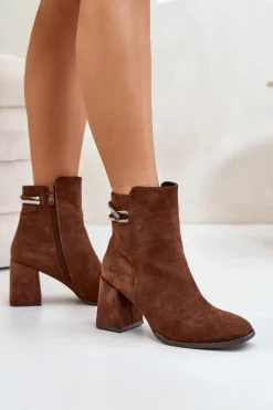 Brązowe I Beżowe Botki|Botki Na Obcasie><noscript><img width=