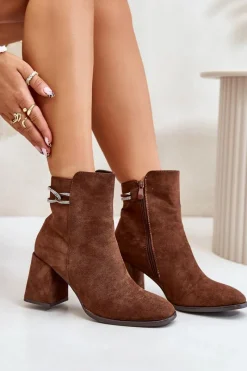 Brązowe I Beżowe Botki|Botki Na Obcasie><noscript><img width=