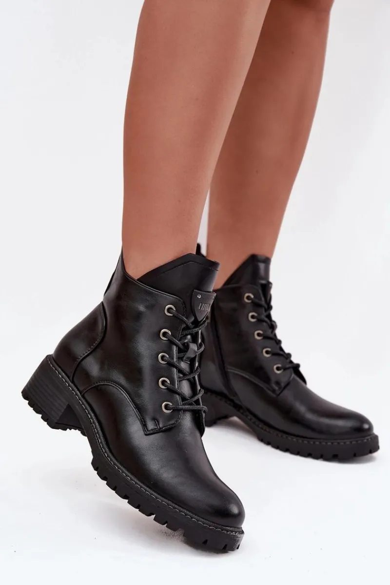 Best Buty damskie Vinceza Ocieplane Botki Damskie Na Klocku Vinceza 58609 Czarne Czarny