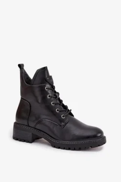 Best Buty damskie Vinceza Ocieplane Botki Damskie Na Klocku Vinceza 58609 Czarne Czarny