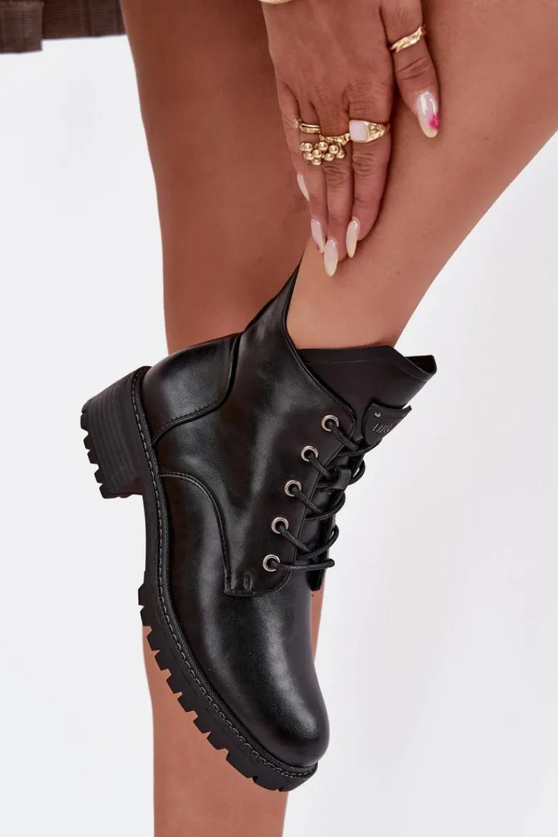 Best Buty damskie Vinceza Ocieplane Botki Damskie Na Klocku Vinceza 58609 Czarne Czarny