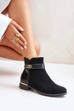 Brązowe I Beżowe Botki|Botki Płaskie><noscript><img width=