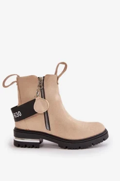 Botki Zimowe Damskie|Brązowe I Beżowe Botki><noscript><img width=