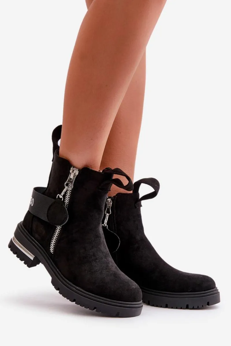 Online Boto Ocieplane Botki Damskie Z Suwakiem Czarne Calvaro