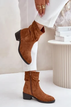 Brązowe I Beżowe Botki|Botki Na Obcasie><noscript><img width=