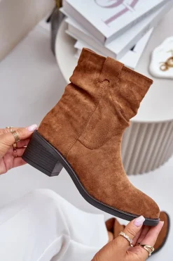 Brązowe I Beżowe Botki|Botki Na Obcasie><noscript><img width=