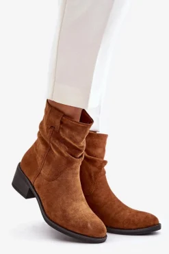 Brązowe I Beżowe Botki|Botki Na Obcasie><noscript><img width=