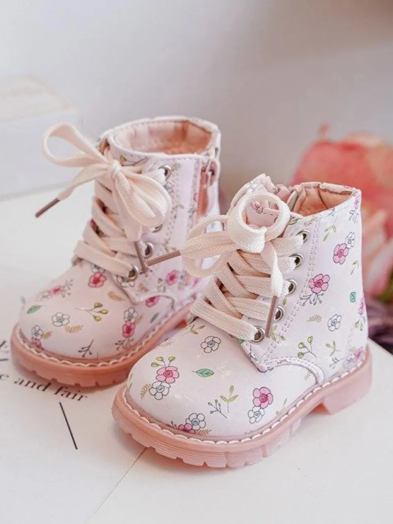 Dziewczęce>Boto Ocieplane Botki Dziecięce Na Suwak Różowe Dolida